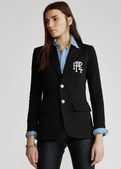 Blazer Polo Ralph Lauren Mujer Negros - Knit Cotton - SMHQY7490